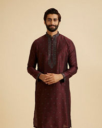 Manyavar Men Wine Enchantment Kurta Pajama