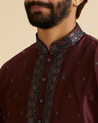 Manyavar Men Wine Enchantment Kurta Pajama