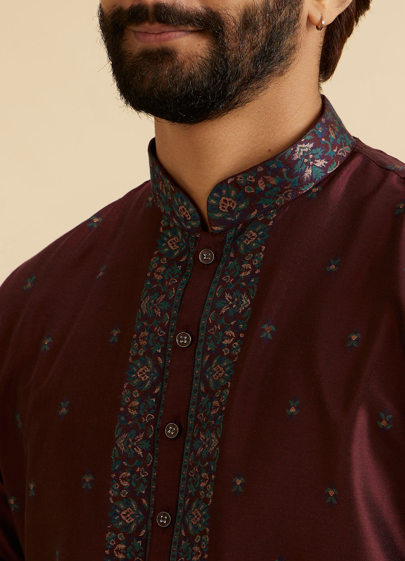 Manyavar Men Wine Enchantment Kurta Pajama