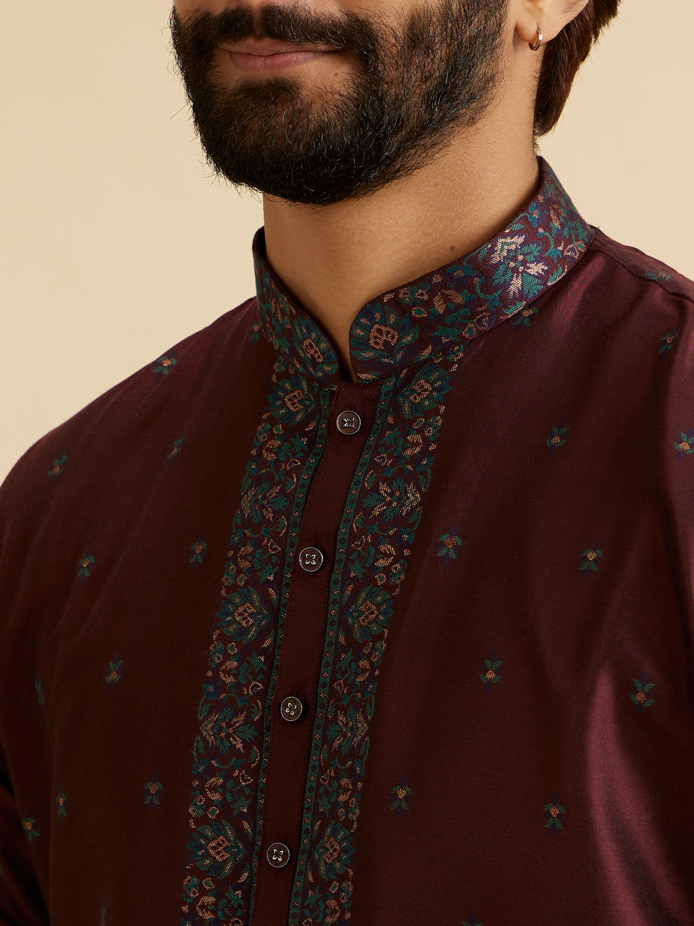 Manyavar Men Wine Enchantment Kurta Pajama