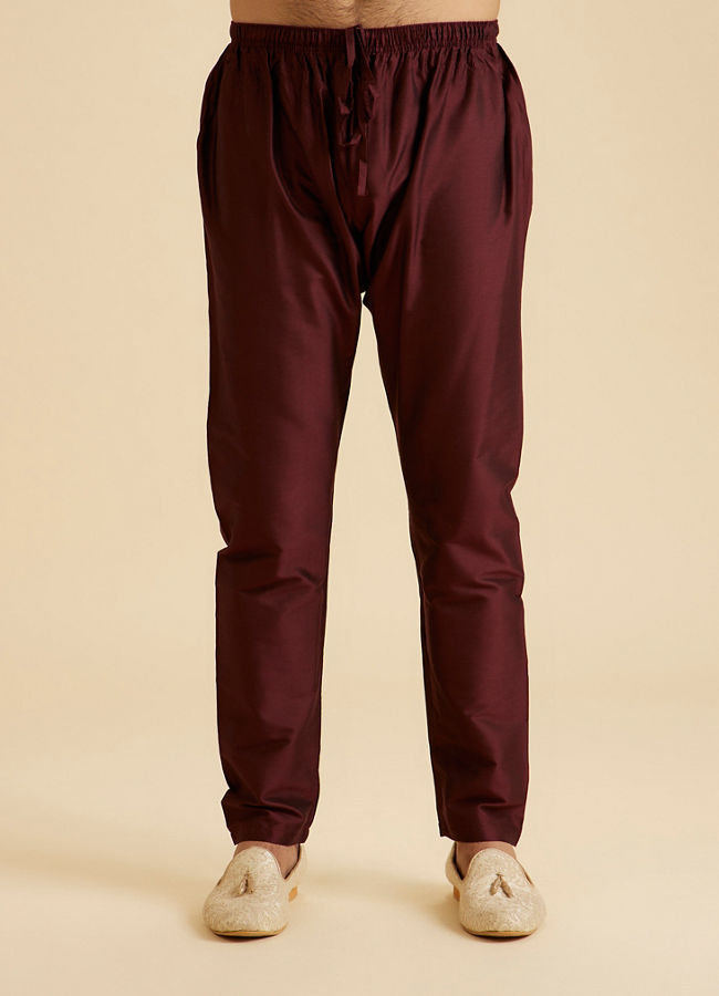 Manyavar Men Wine Enchantment Kurta Pajama