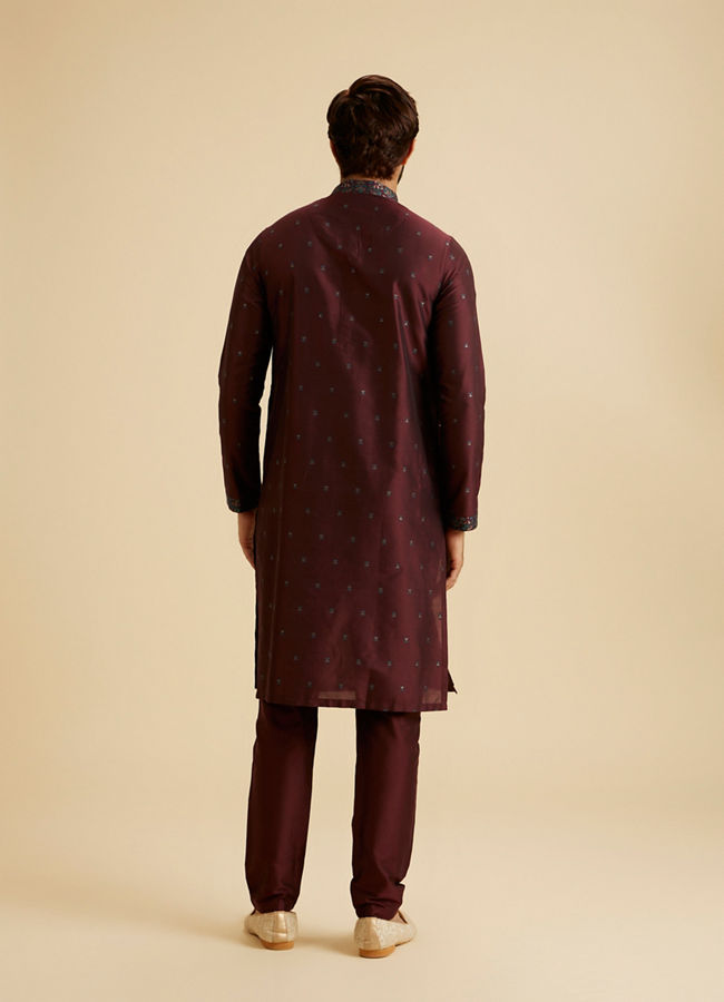 Manyavar Men Wine Enchantment Kurta Pajama
