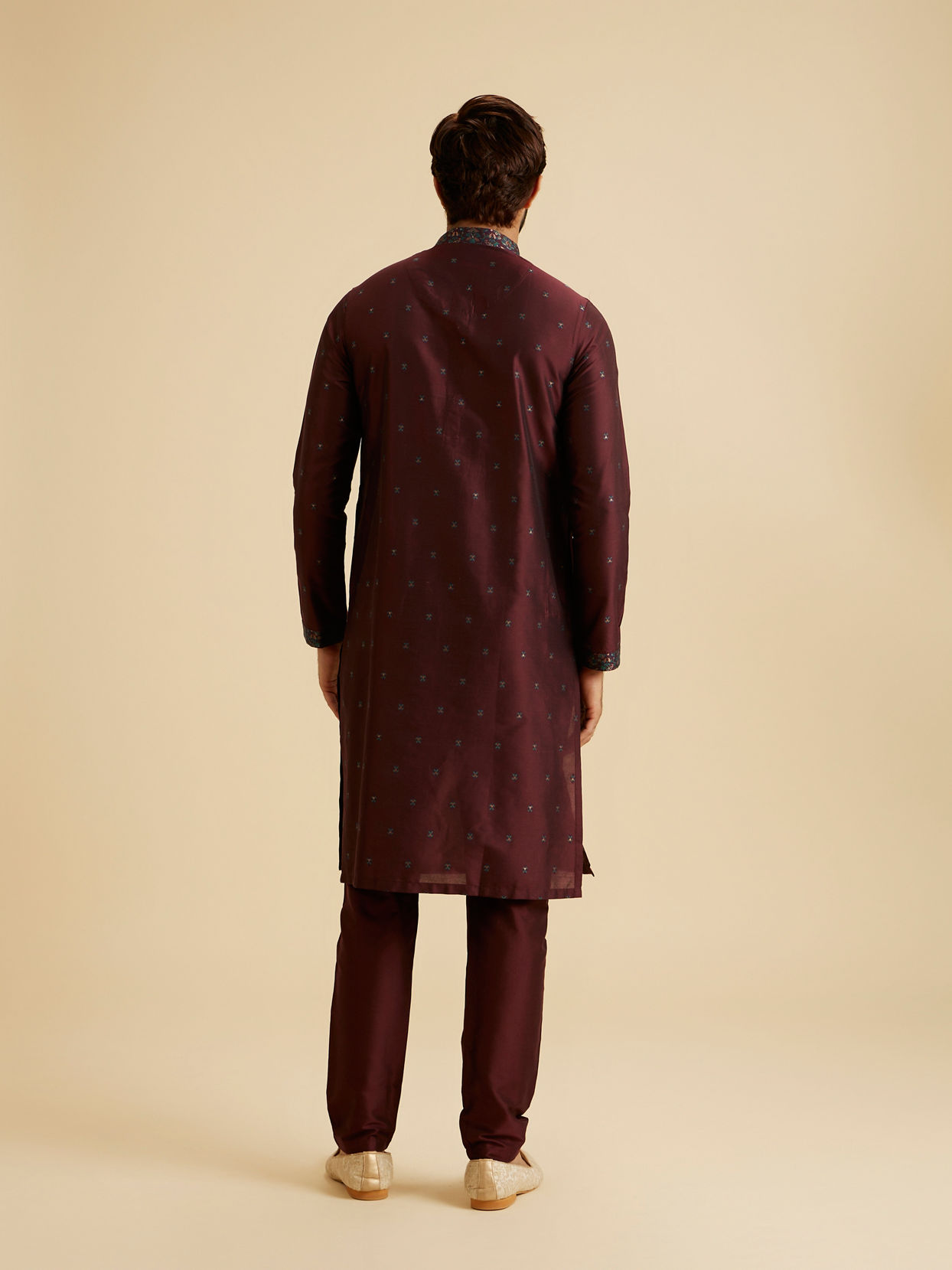 Manyavar Men Wine Enchantment Kurta Pajama
