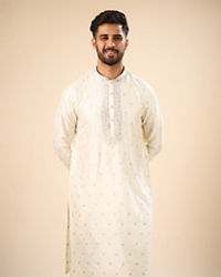 Manyavar Men Classy Cream Kurta Pajama