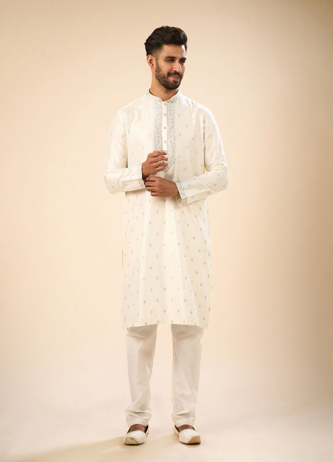 Manyavar Men Classy Cream Kurta Pajama