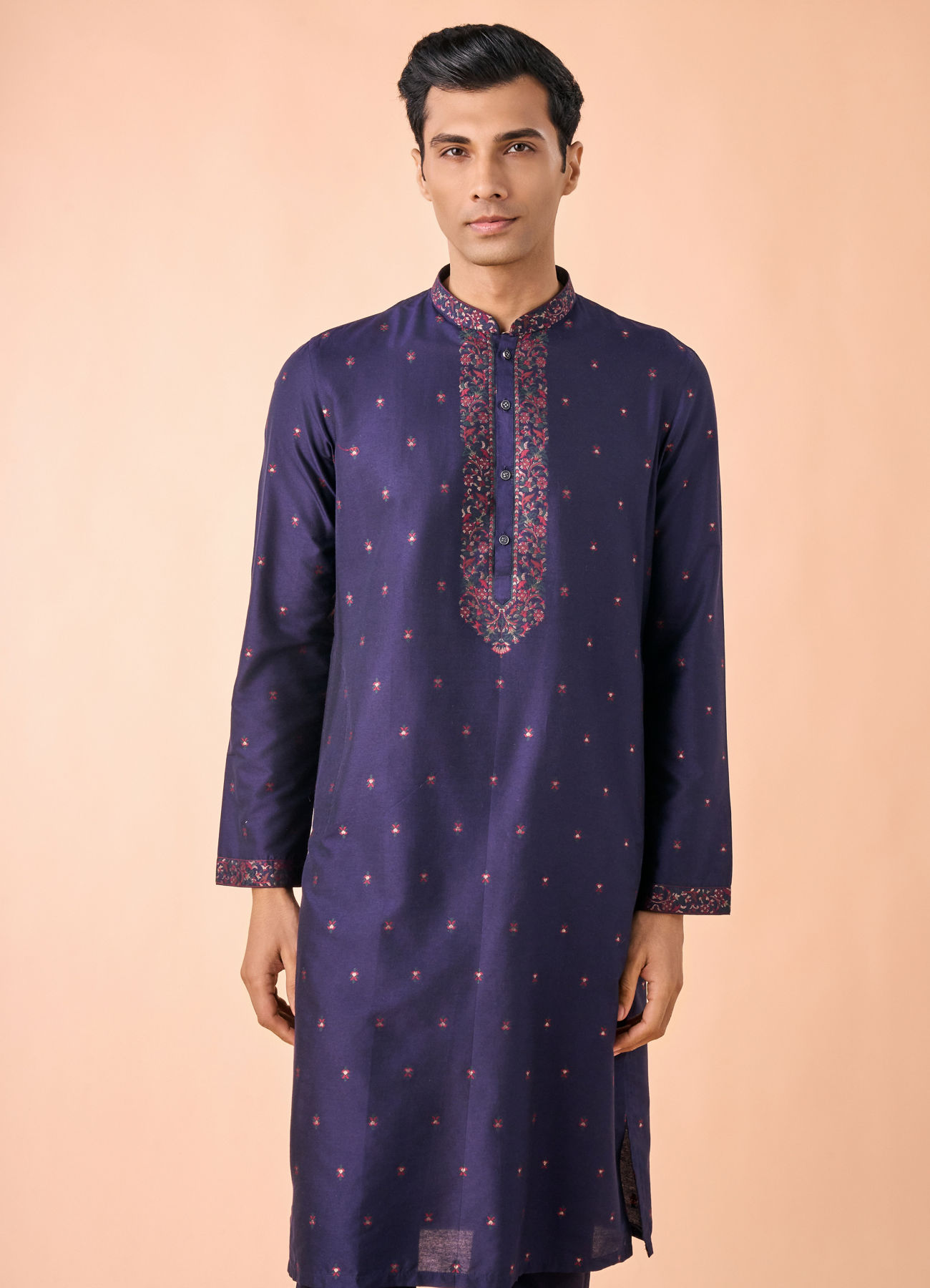 Manyavar Men Royale Dark Blue Kurta Pajama