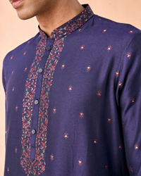 Manyavar Men Royale Dark Blue Kurta Pajama