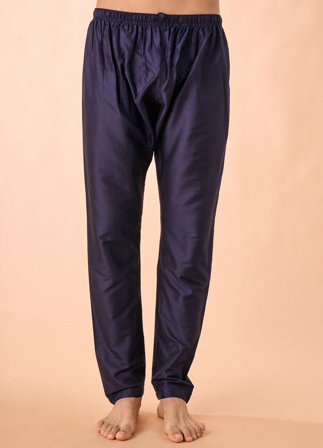 Manyavar Men Royale Dark Blue Kurta Pajama
