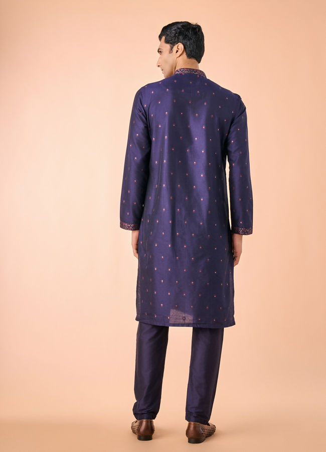 Manyavar Men Royale Dark Blue Kurta Pajama