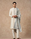 Manyavar Men Cream Blended Viscose Kurta Pajama Dupatta