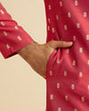 Manyavar Men Gleaming Coral Elegance Kurta Pajama