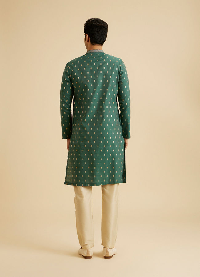 Manyavar Men Dark Green Opulence Kurta Pajama
