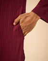 Manyavar Men Wine Radiance Kurta Pajama