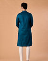 Manyavar Men Teal Blue Cotton Kurta Pajama