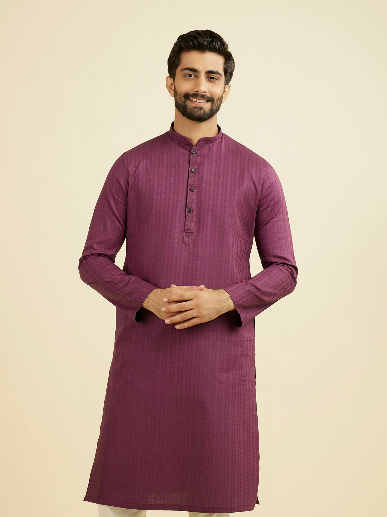 Manyavar Men Majestic Purple Kurta Pajama