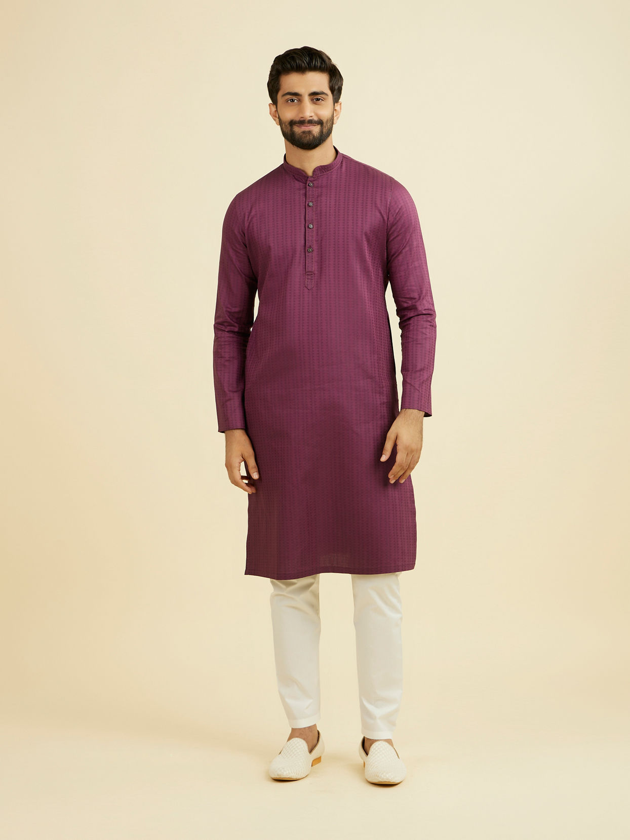 Manyavar Men Majestic Purple Kurta Pajama