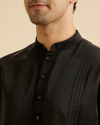 Manyavar Men Classic Black Elegance Kurta Pajama