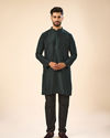 Manyavar Men Dark Green Elegance Kurta Pajama