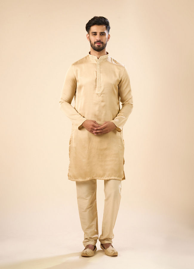 Manyavar Men Beige Elegance Kurta Pajama