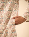 Manyavar Men Classic Beige Elegance Kurta Pajama