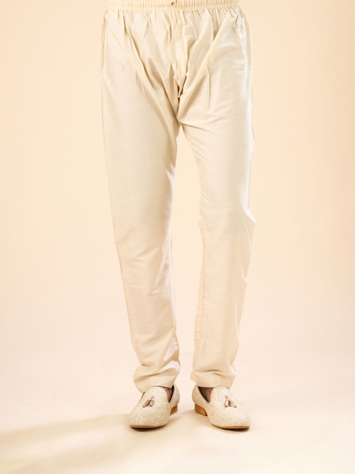 Manyavar Men Classic Beige Elegance Kurta Pajama