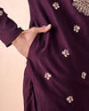 Manyavar Men Wine Divine Elegance Kurta Pajama