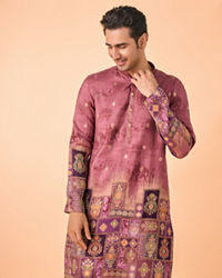 Manyavar Men Rust Fiesta Elegance Kurta Pajama