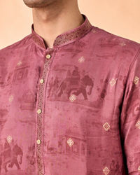 Manyavar Men Rust Fiesta Elegance Kurta Pajama