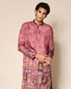 Manyavar Men Rust Fiesta Elegance Kurta Patiala