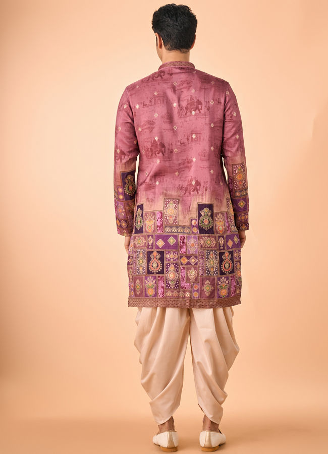 Manyavar Men Rust Fiesta Elegance Kurta Pajama
