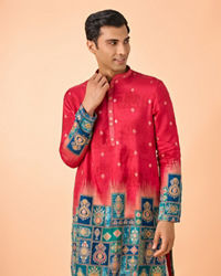 Manyavar Men Radiant Red Kurta Pajama