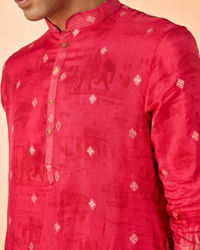 Manyavar Men Radiant Red Kurta Pajama