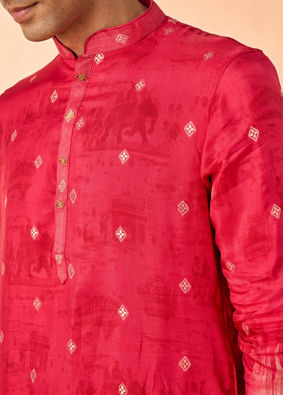 Manyavar Men Radiant Red Kurta Pajama