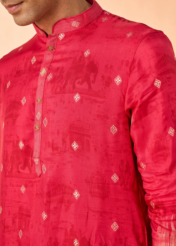 Manyavar Men Radiant Red Kurta Pajama
