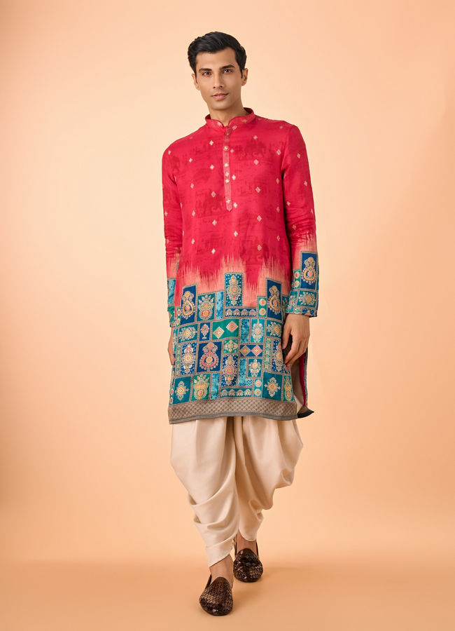 Manyavar Men Radiant Red Kurta Pajama