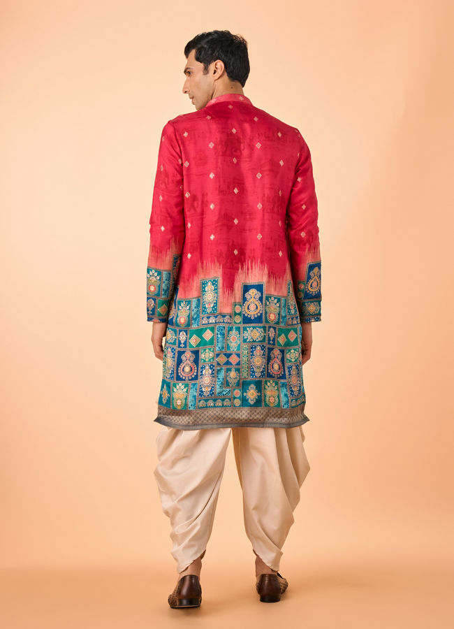 Manyavar Men Radiant Red Kurta Pajama