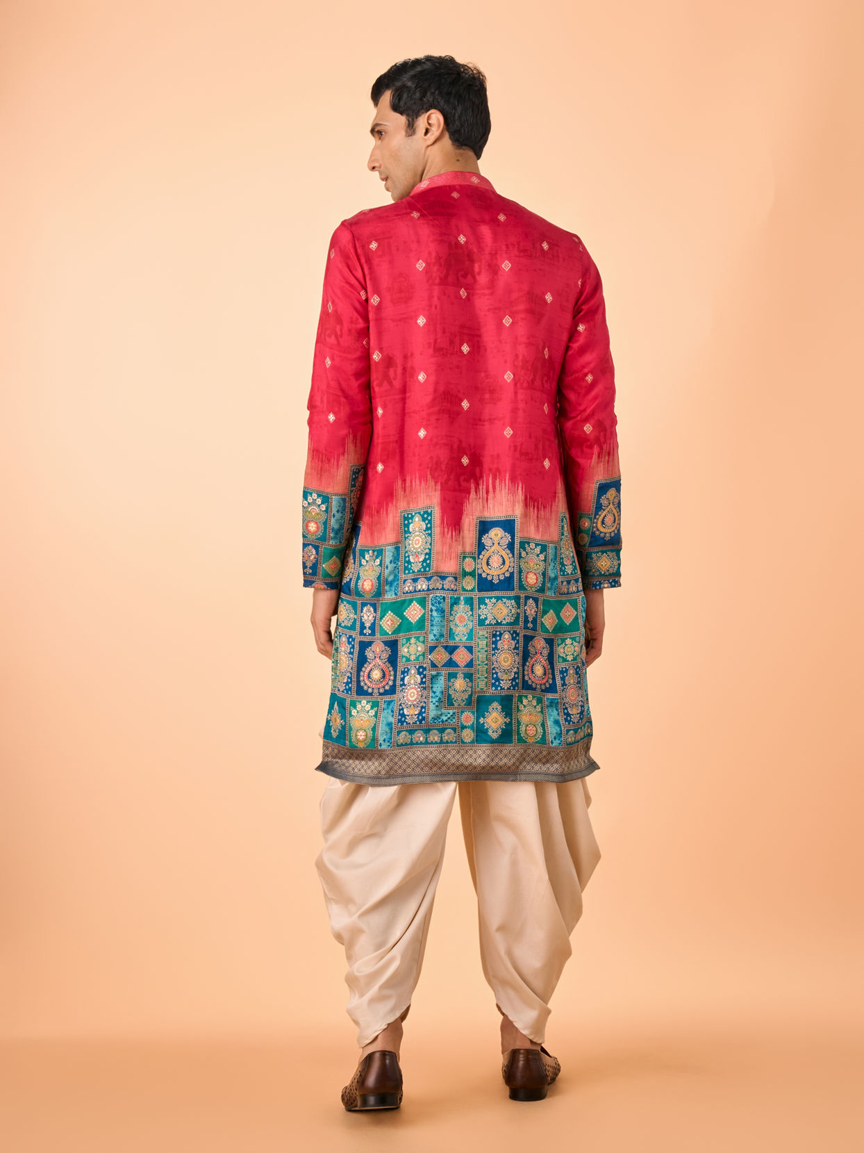 Manyavar Men Radiant Red Kurta Pajama