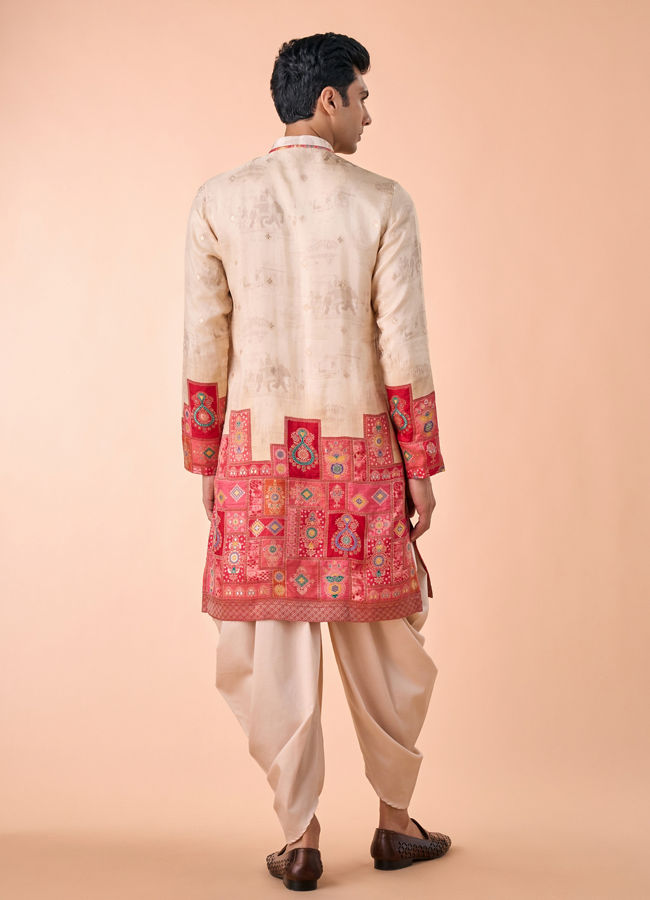 Manyavar Men Beige Elegance Kurta Pajama
