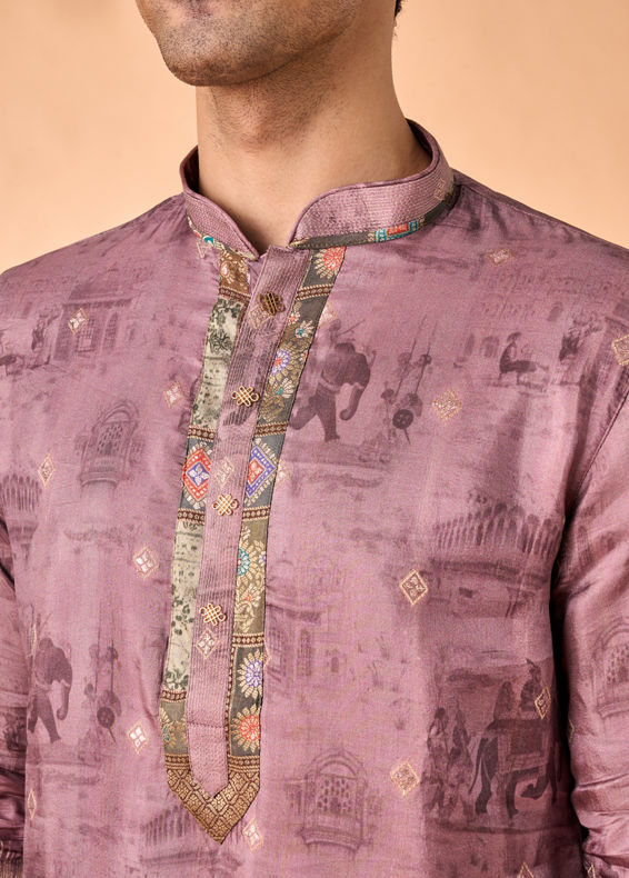 Manyavar Men Brown Elegance Kurta Pajama