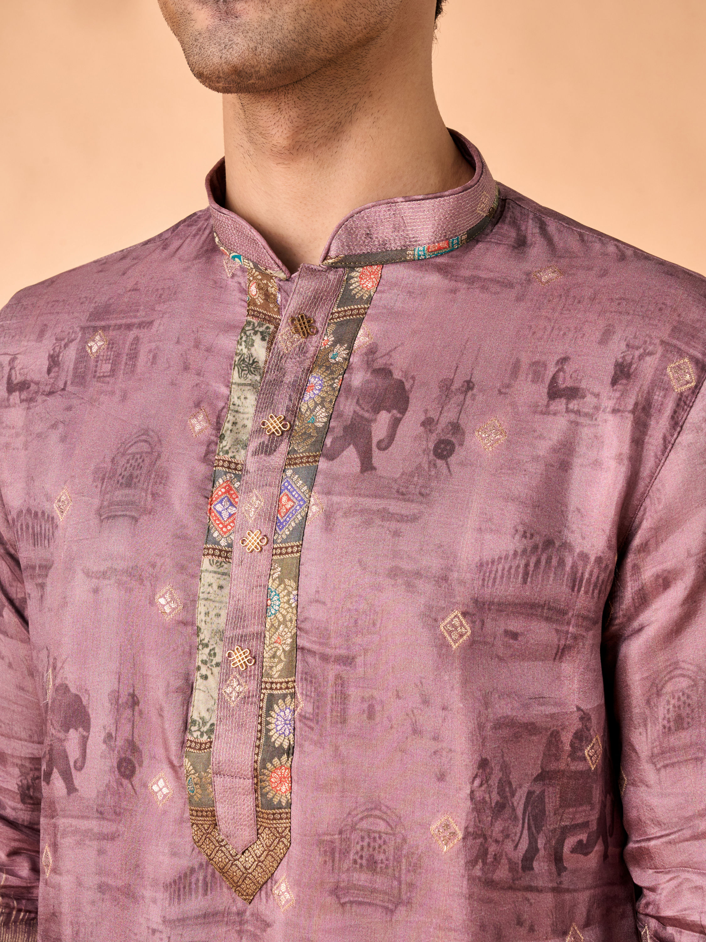 Manyavar Men Brown Elegance Kurta Pajama