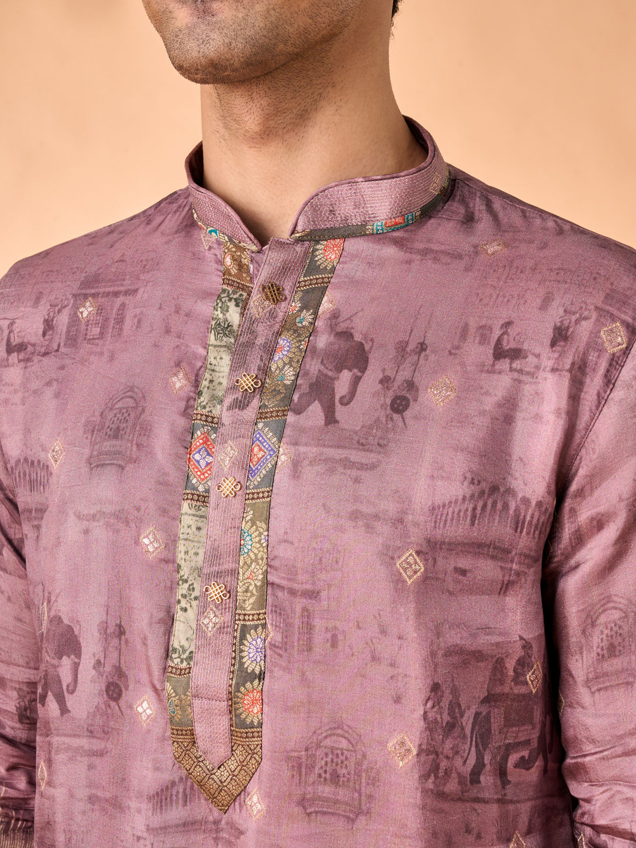 Manyavar Men Brown Elegance Kurta Patiala