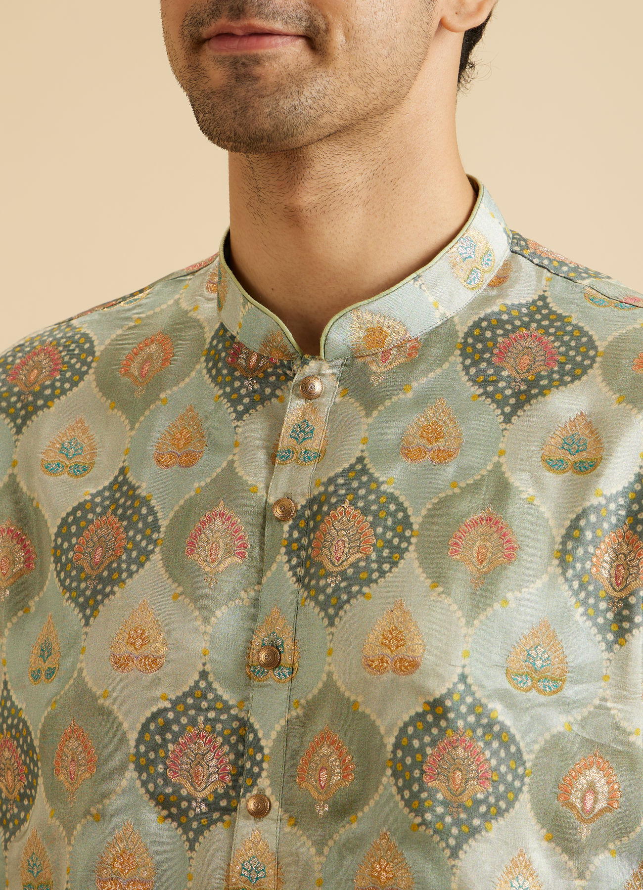 Manyavar Men Green Elegance Kurta Pajama