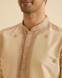 Manyavar Men Beige Elegance Kurta Pajama