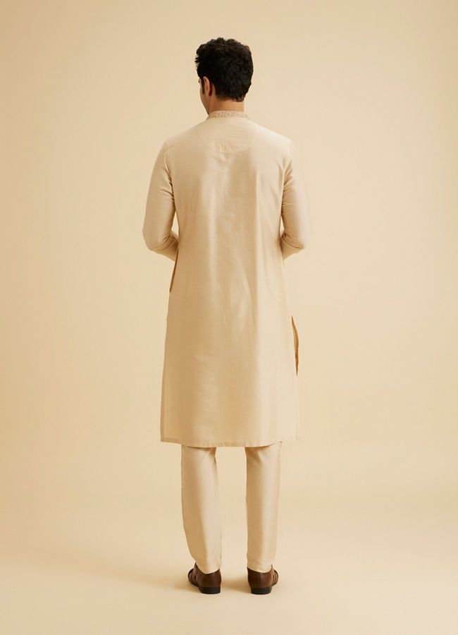 Manyavar Men Beige Elegance Kurta Pajama