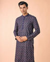 Manyavar Men Dark Blue Enchanting Kurta Pajama