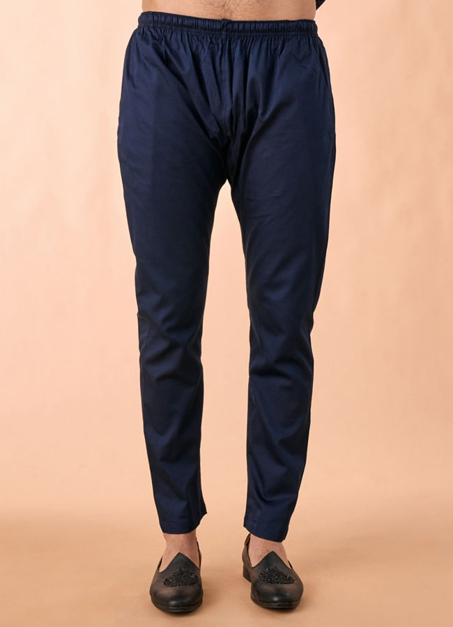 Manyavar Men Dark Blue Enchanting Kurta Pajama