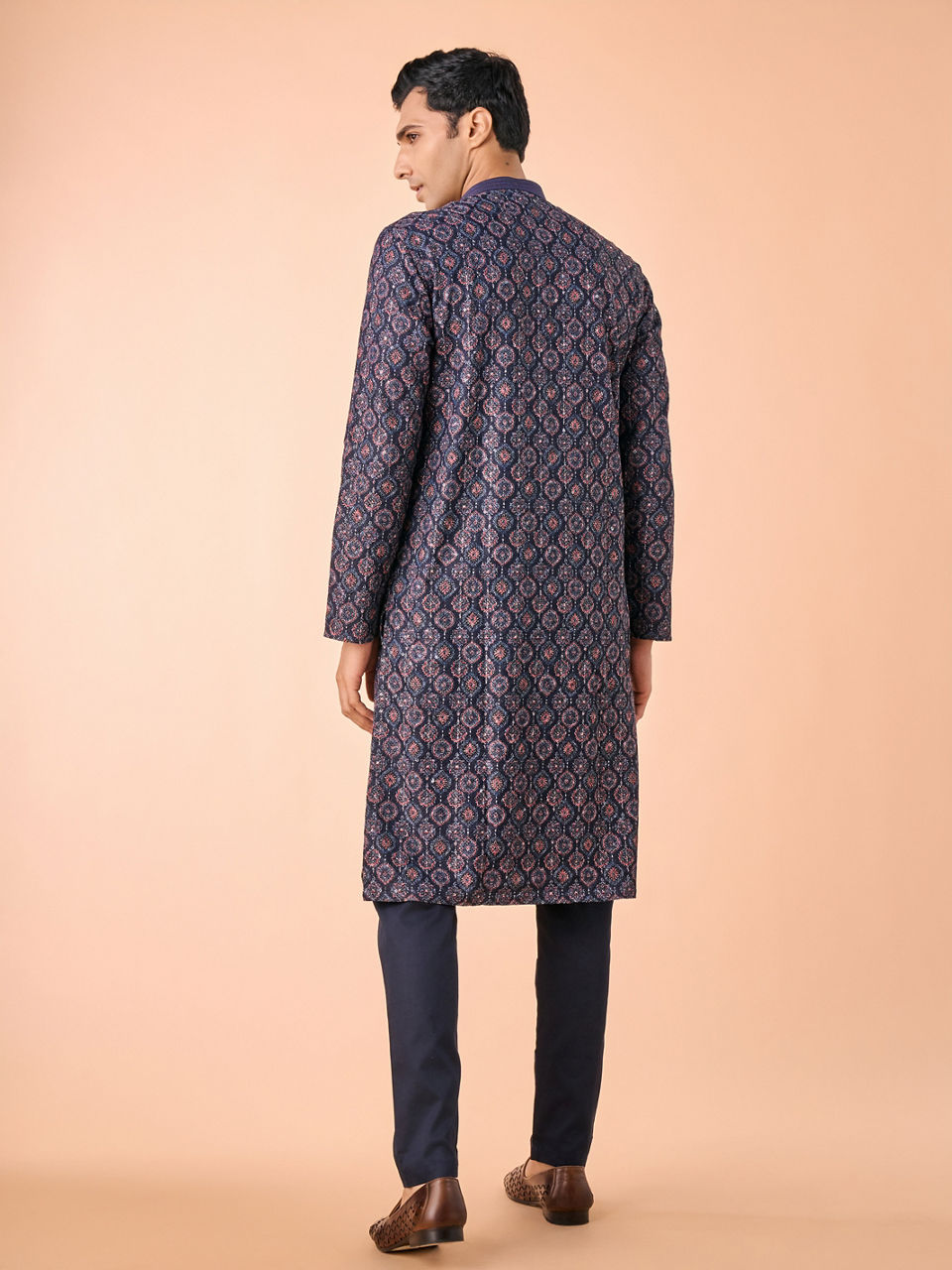 Manyavar Men Dark Blue Enchanting Kurta Pajama