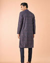 Manyavar Men Dark Blue Enchanting Kurta Pajama