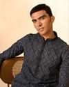 Manyavar Men Mid Blue Charisma Kurta Pajama