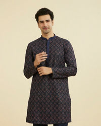 Manyavar Men Elegant Dark Blue Kurta Pant
